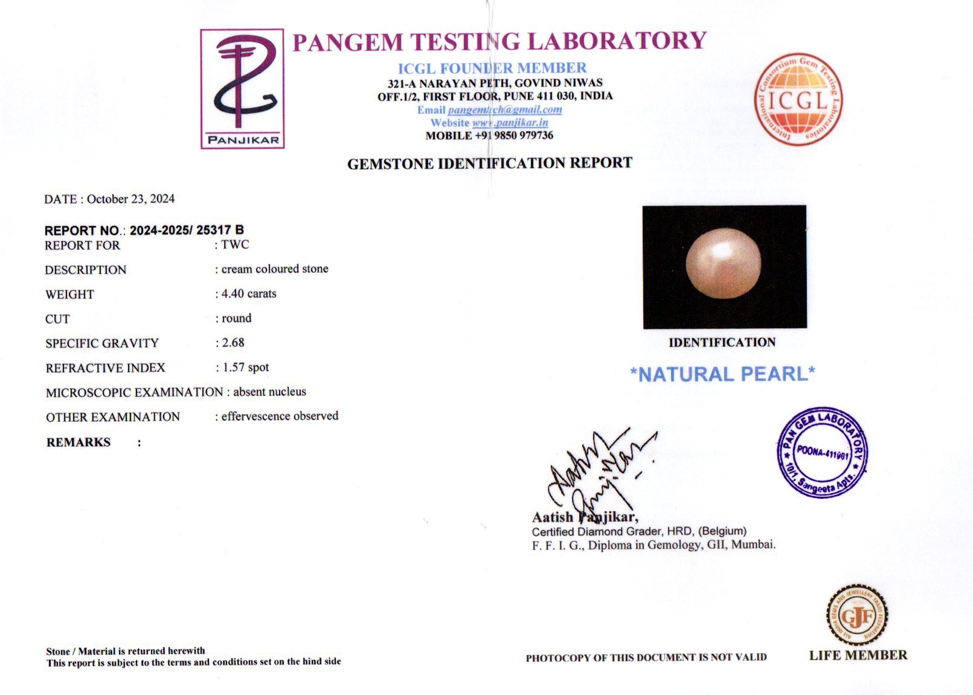 Keshi Pearl - 4.40 Carat Limited Quality SSP-8941