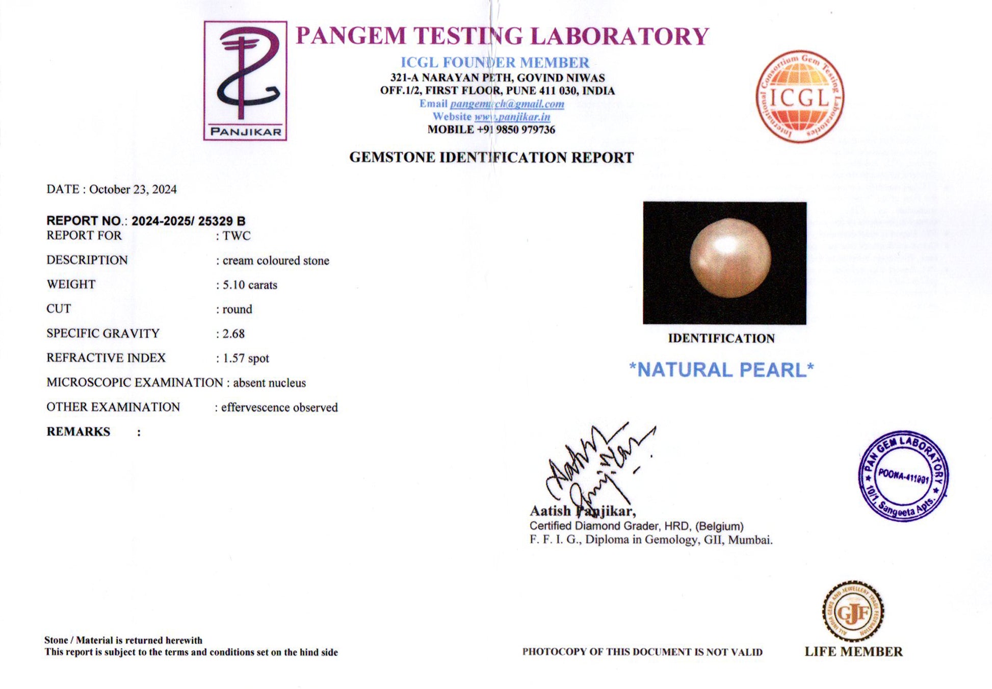 Keshi Pearl - 5.10 Carat Limited Quality SSP-8942