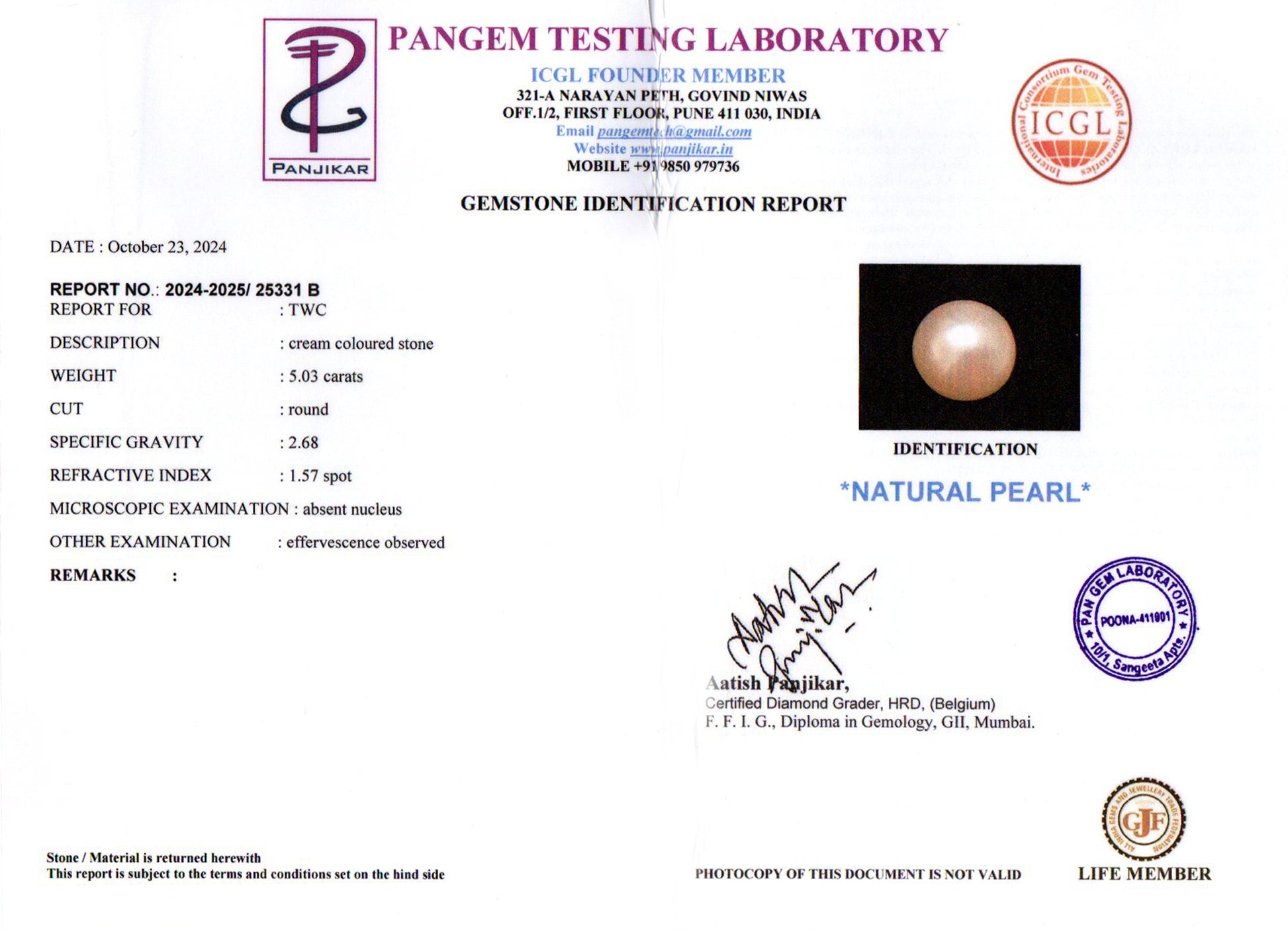 Keshi Pearl - 5.03 Carat Limited Quality SSP-8943