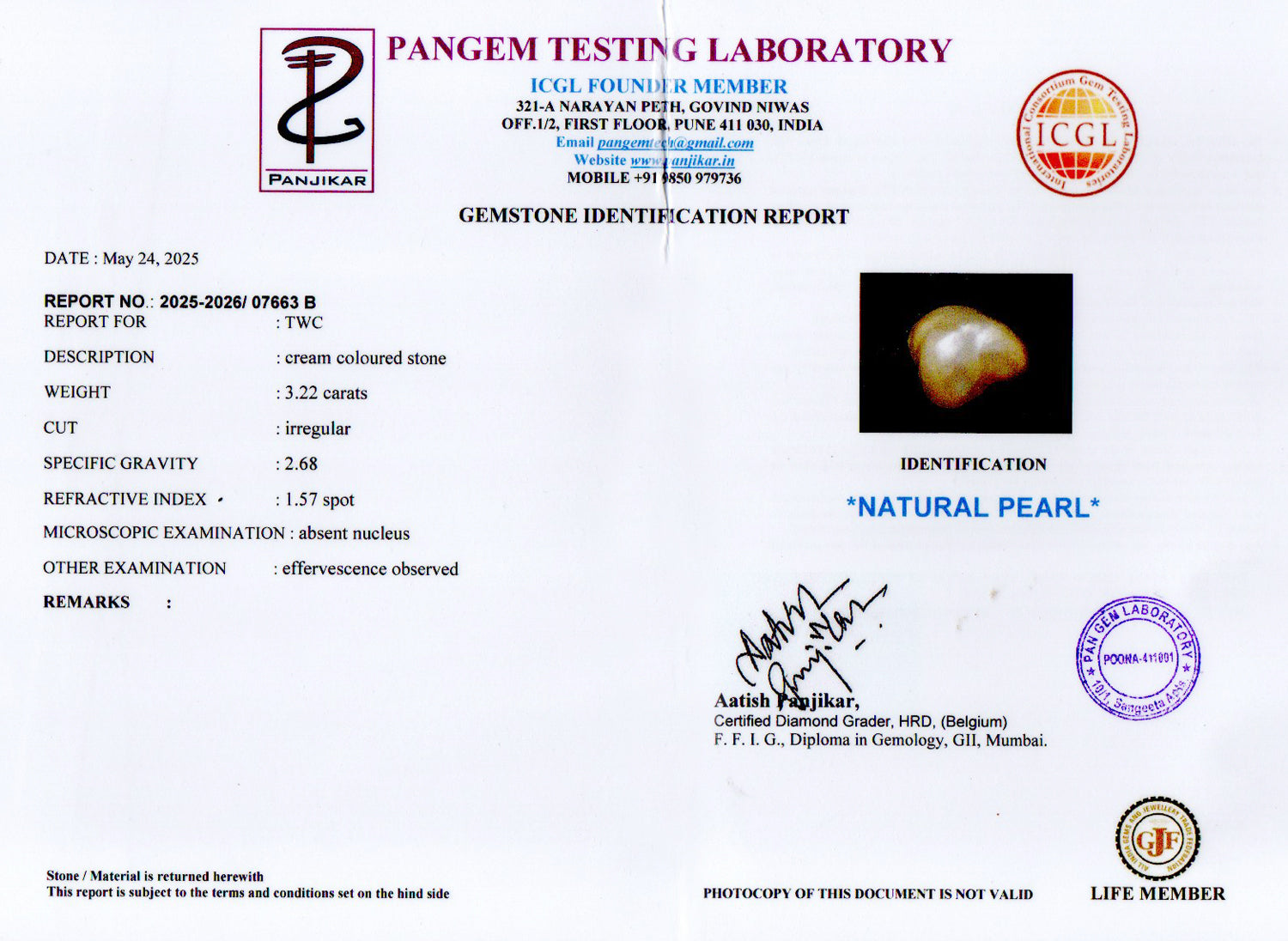 Venezuela Pearl - 3.22 Carat Limited Quality SSP-8961