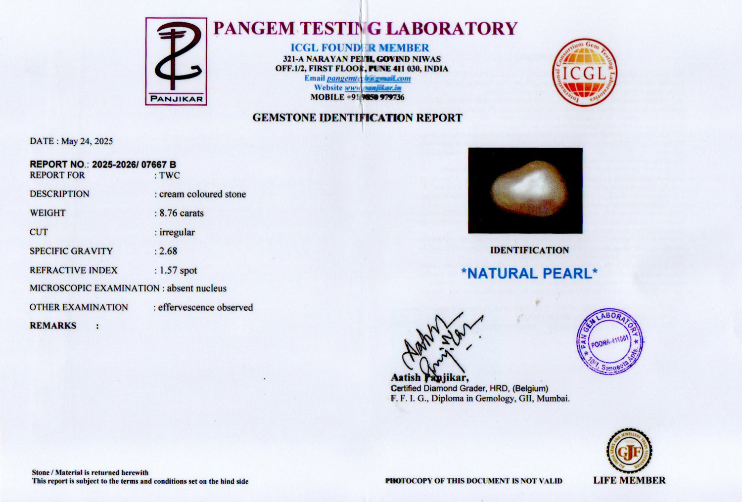 Keshi Pearl - 8.76 Carat Limited Quality SSP-8968