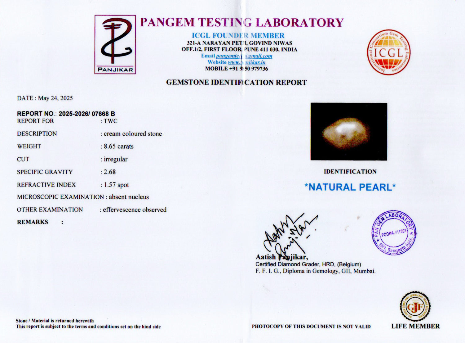 Keshi Pearl - 8.65 Carat Limited Quality SSP-8971