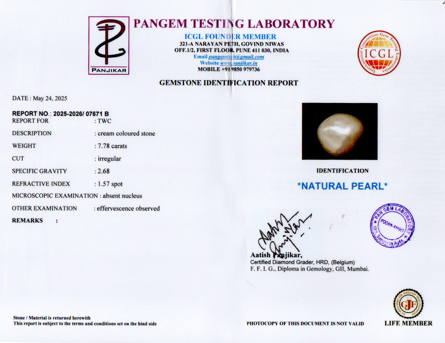 Keshi Pearl - 7.78 Carat Limited Quality SSP-8975