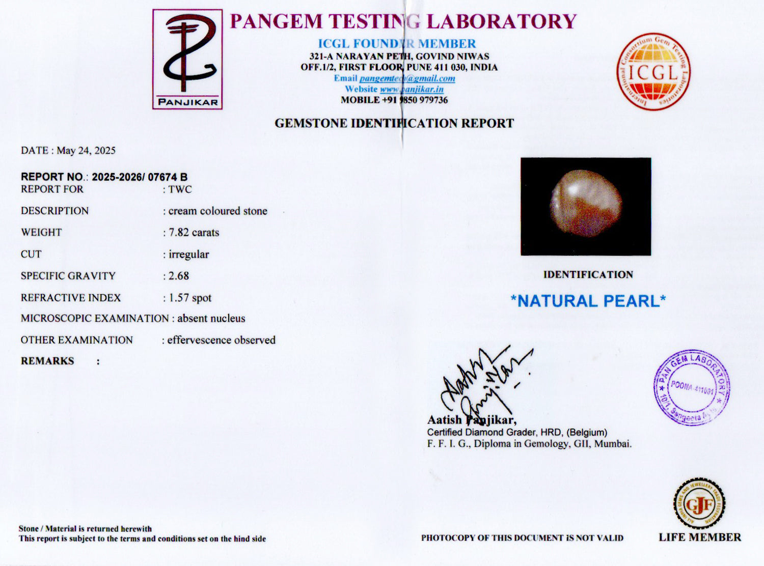 Keshi Pearl - 7.82 Carat Limited Quality SSP-8976