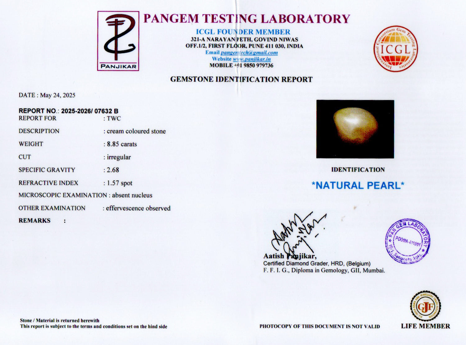 Keshi Pearl - 8.85 Carat Limited Quality SSP-8990