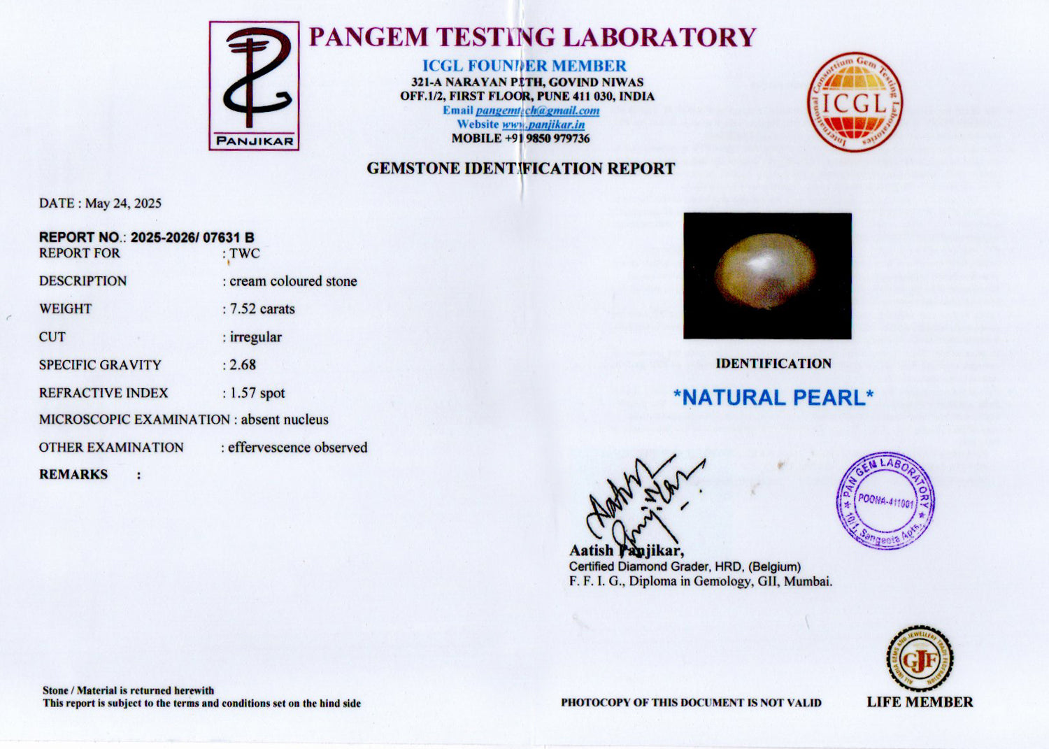 Keshi Pearl - 7.52 Carat Limited Quality SSP-8991
