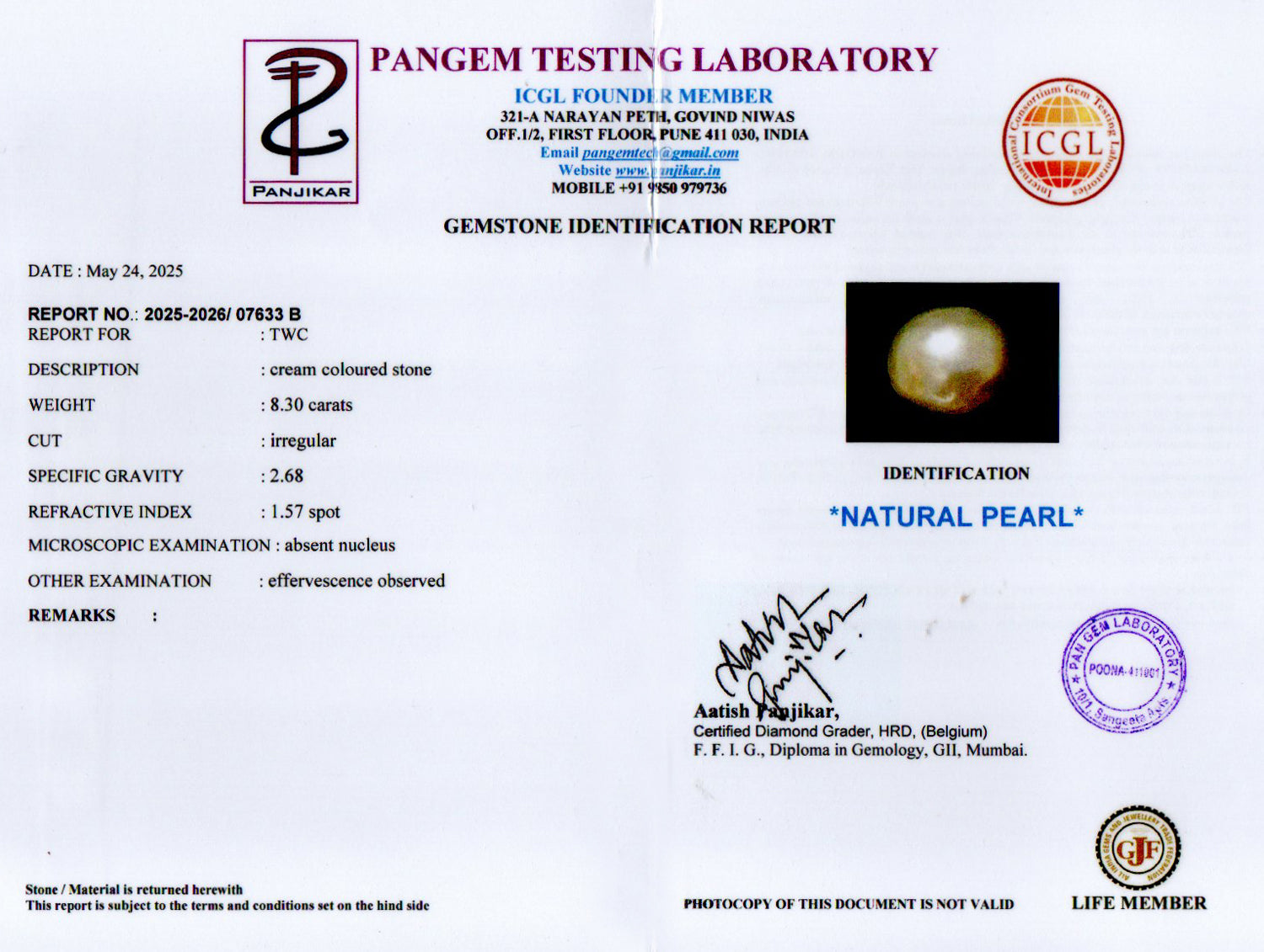 Keshi Pearl - 8.30 Carat Limited Quality SSP-8994
