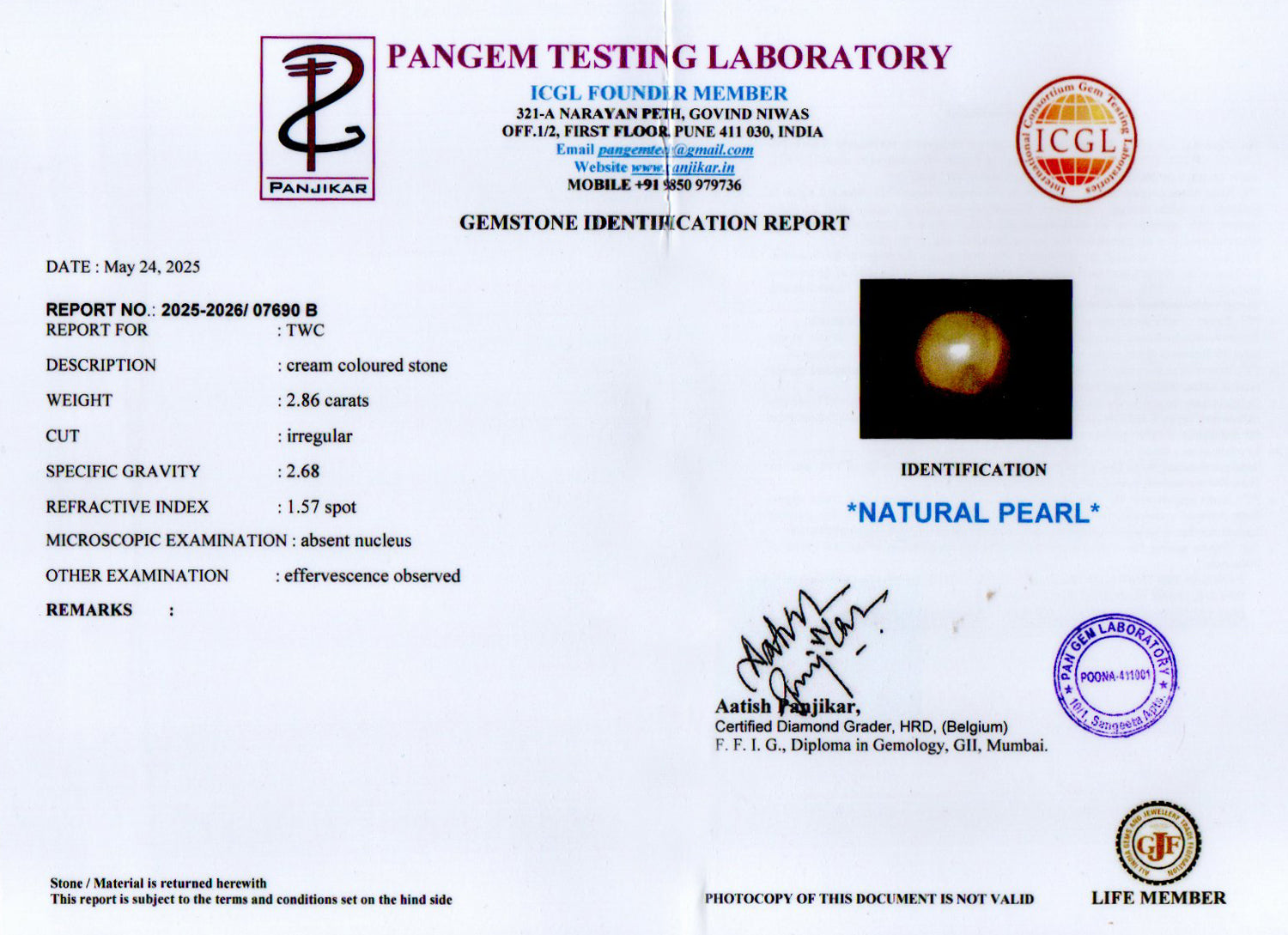 Keshi Pearl - 2.40 Carat Limited Quality SSP-8996