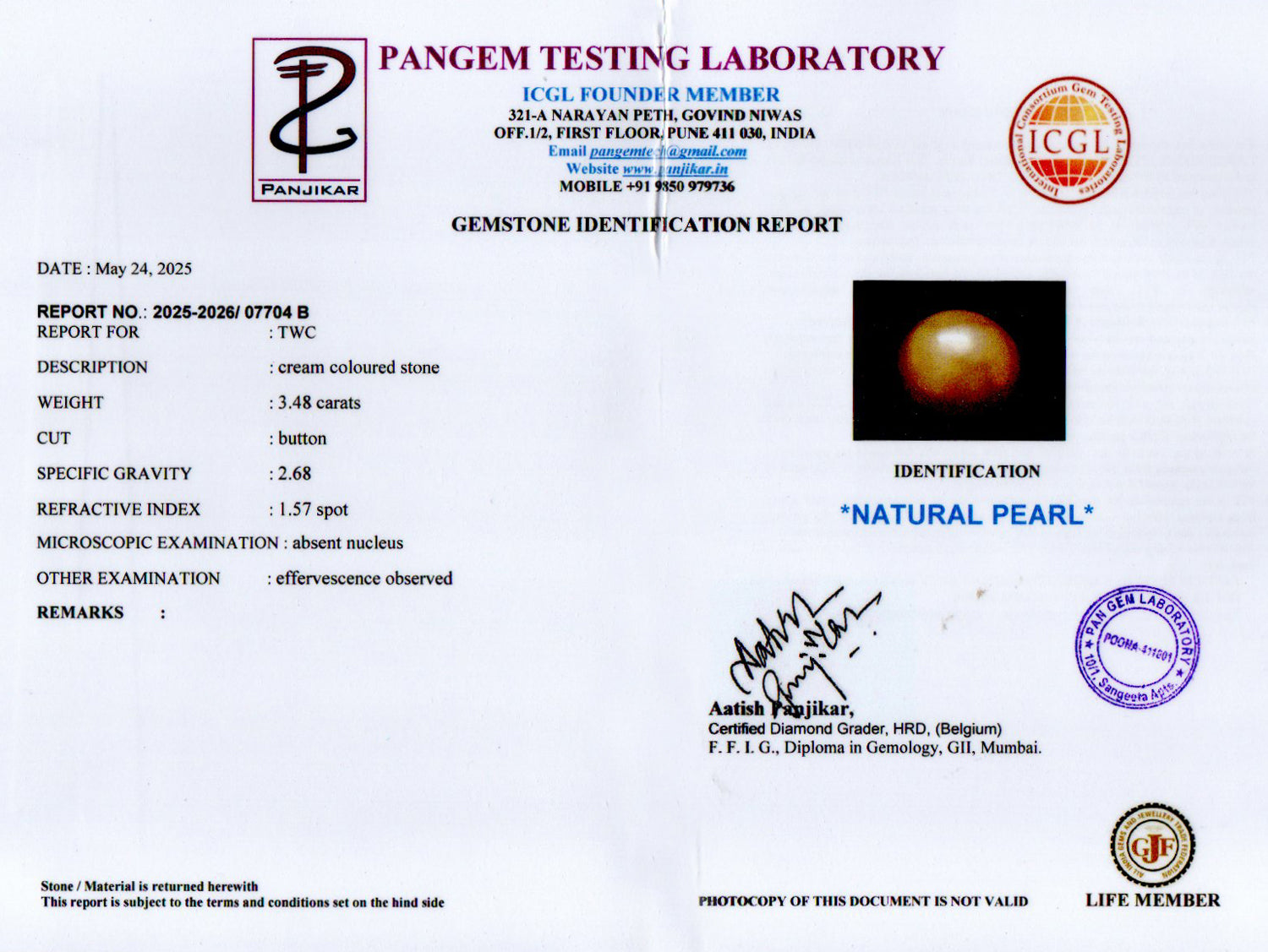 Keshi Pearl - 3.48 Carat Prime Quality SSP-9000