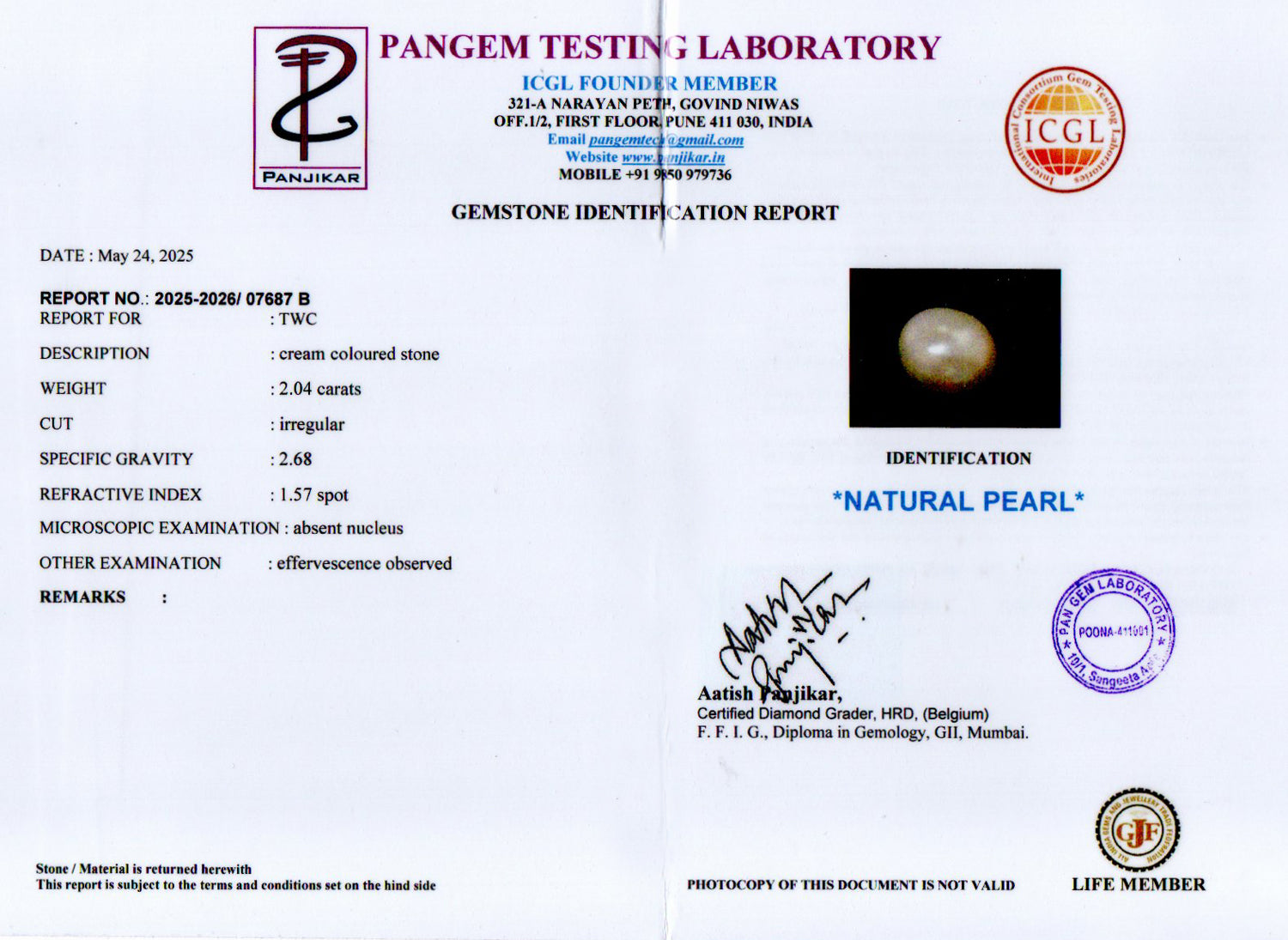 Keshi Pearl - 2.04 Carat Limited Quality SSP-9013
