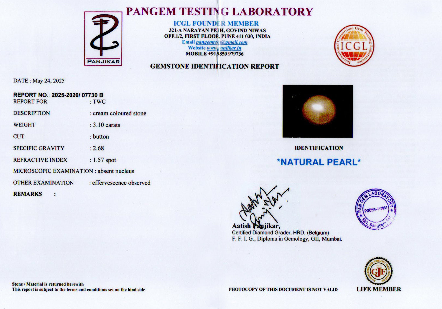 Keshi Pearl - 3.10 Carat Limited Quality SSP-9020
