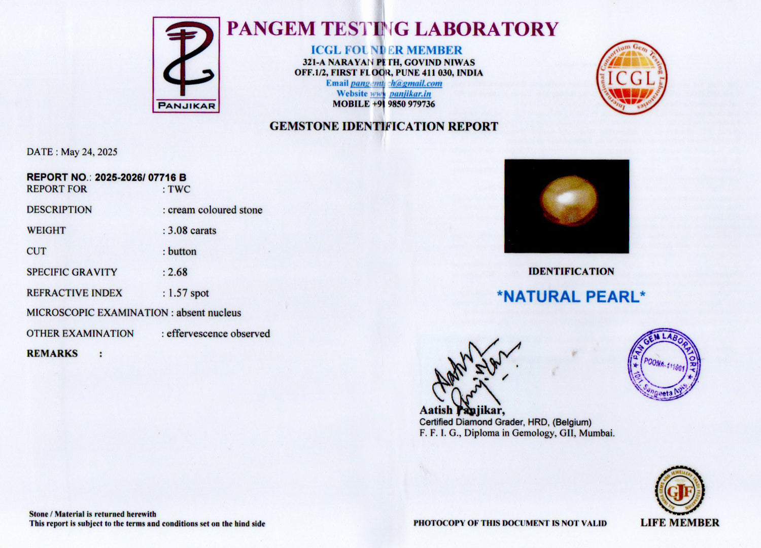 Keshi Pearl - 3.08 Carat Limited Quality SSP-9029