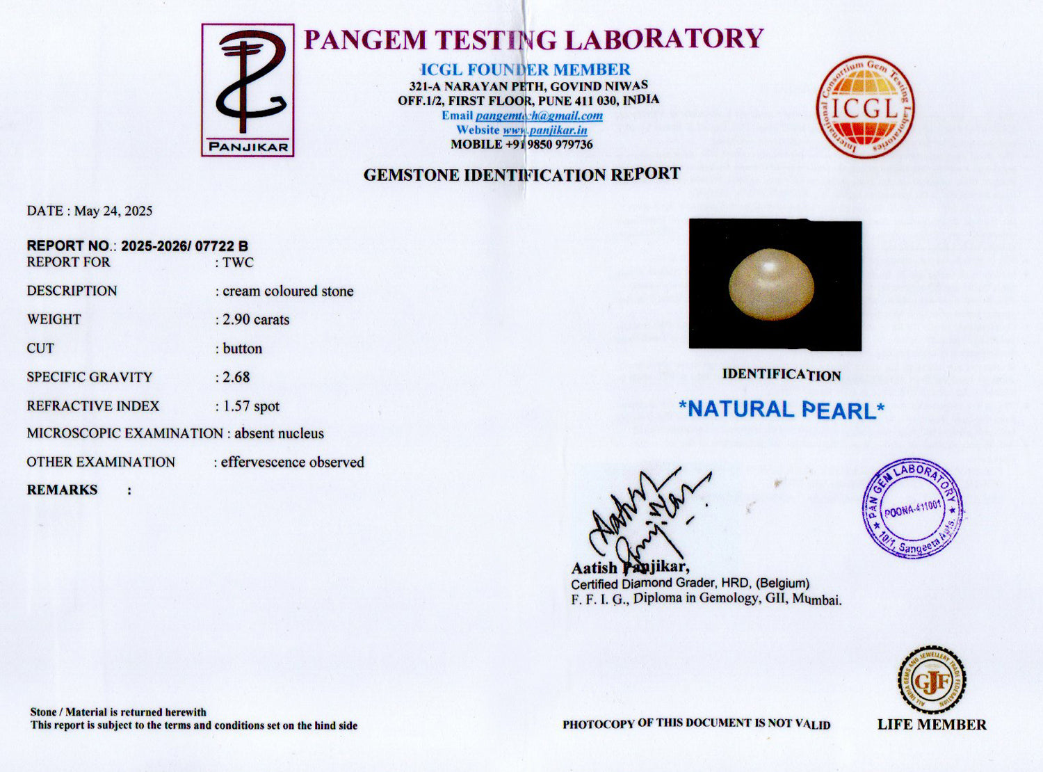 Keshi Pearl - 2.90 Carat Limited Quality SSP-9030