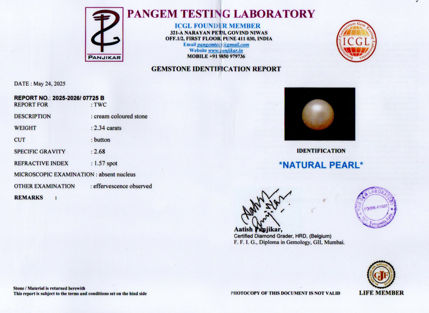 Keshi Pearl - 2.34 Carat Limited Quality SSP-9032