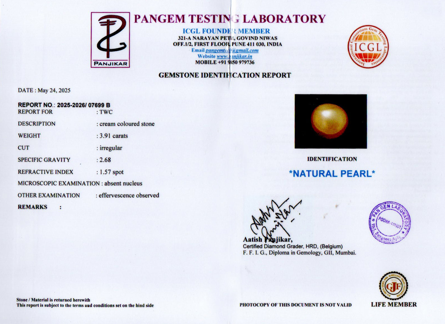 Keshi Pearl - 3.91 Carat Limited Quality SSP-9033