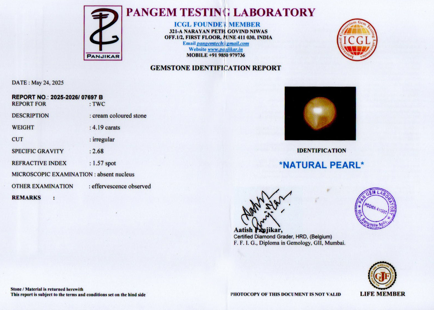 Keshi Pearl - 4.19 Carat Limited Quality SSP-9034