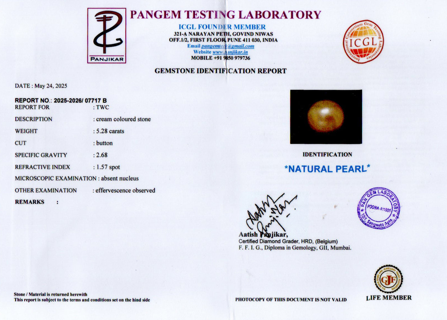 Keshi Pearl - 5.28 Carat Limited Quality SSP-9036