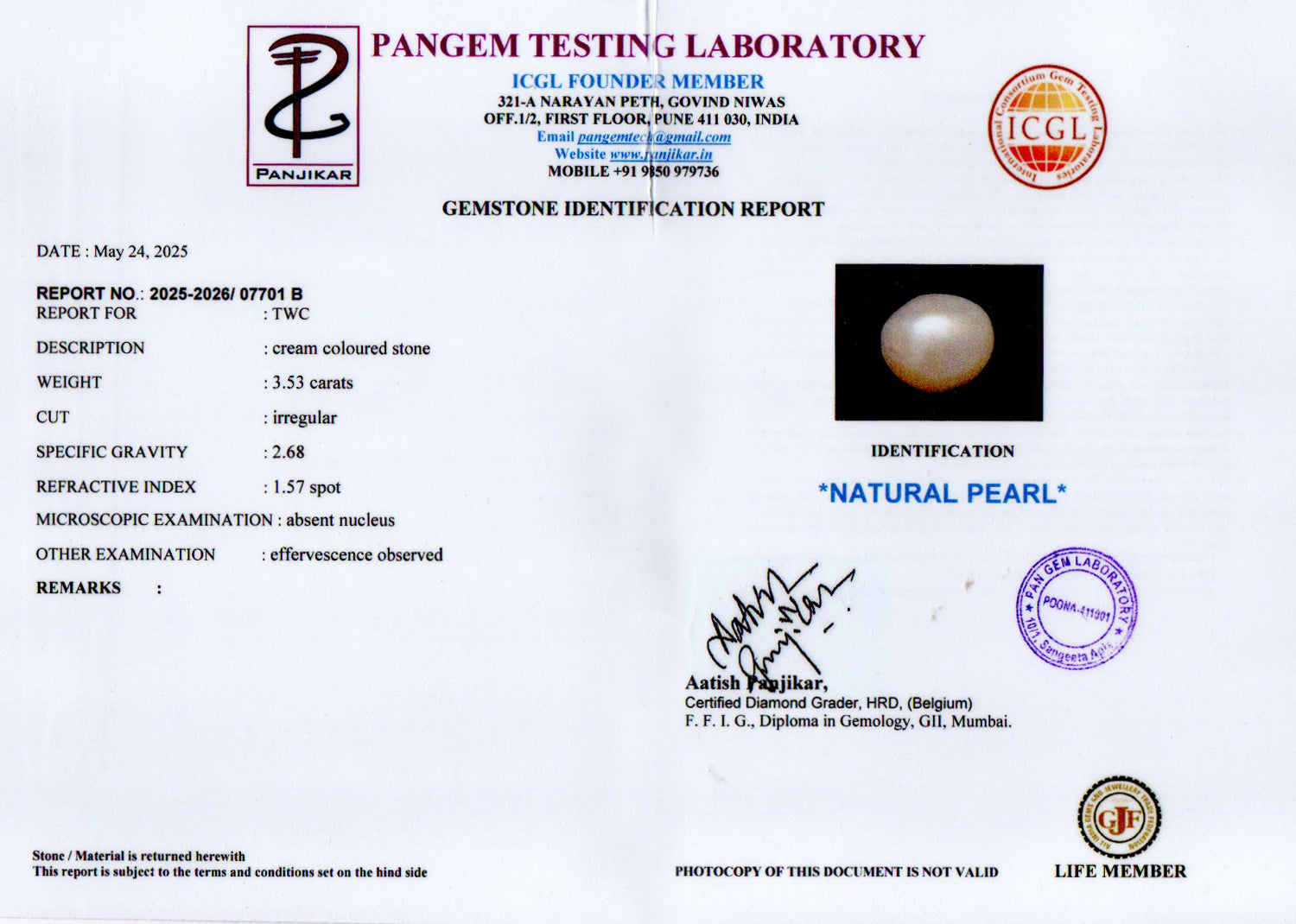 Keshi Pearl - 3.53 Carat Limited Quality SSP-9037