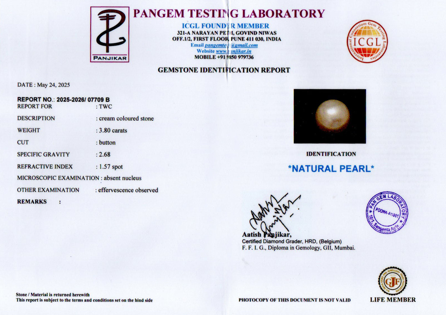 Keshi Pearl - 3.80 Carat Limited Quality SSP-9038