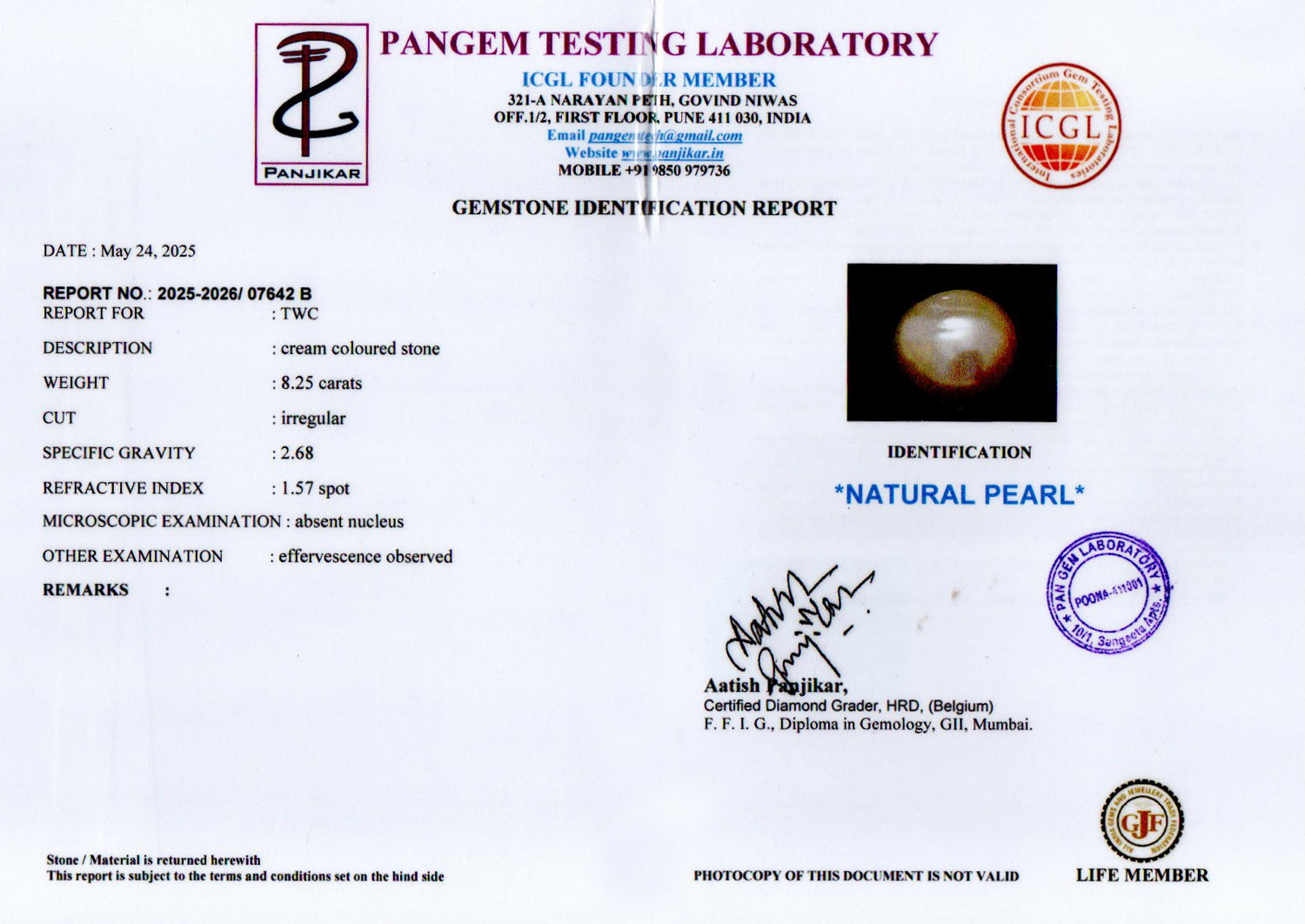 Keshi Pearl - 8.25 Carat Limited Quality SSP-9040