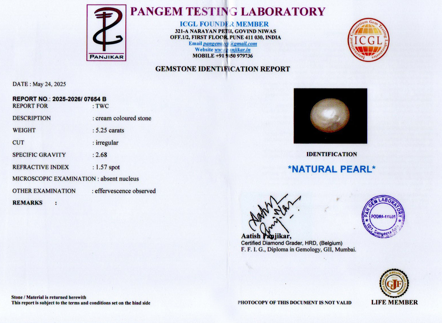 Keshi Pearl - 5.25 Carat Limited Quality SSP-9043