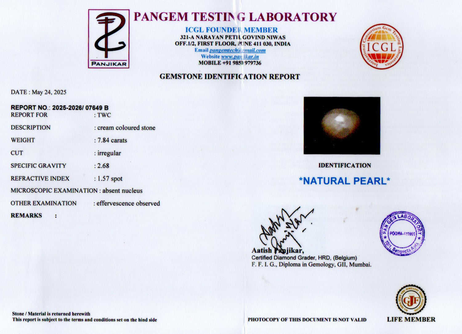 Venezuela Pearl - 7.84 Carat Limited Quality SSP-9049