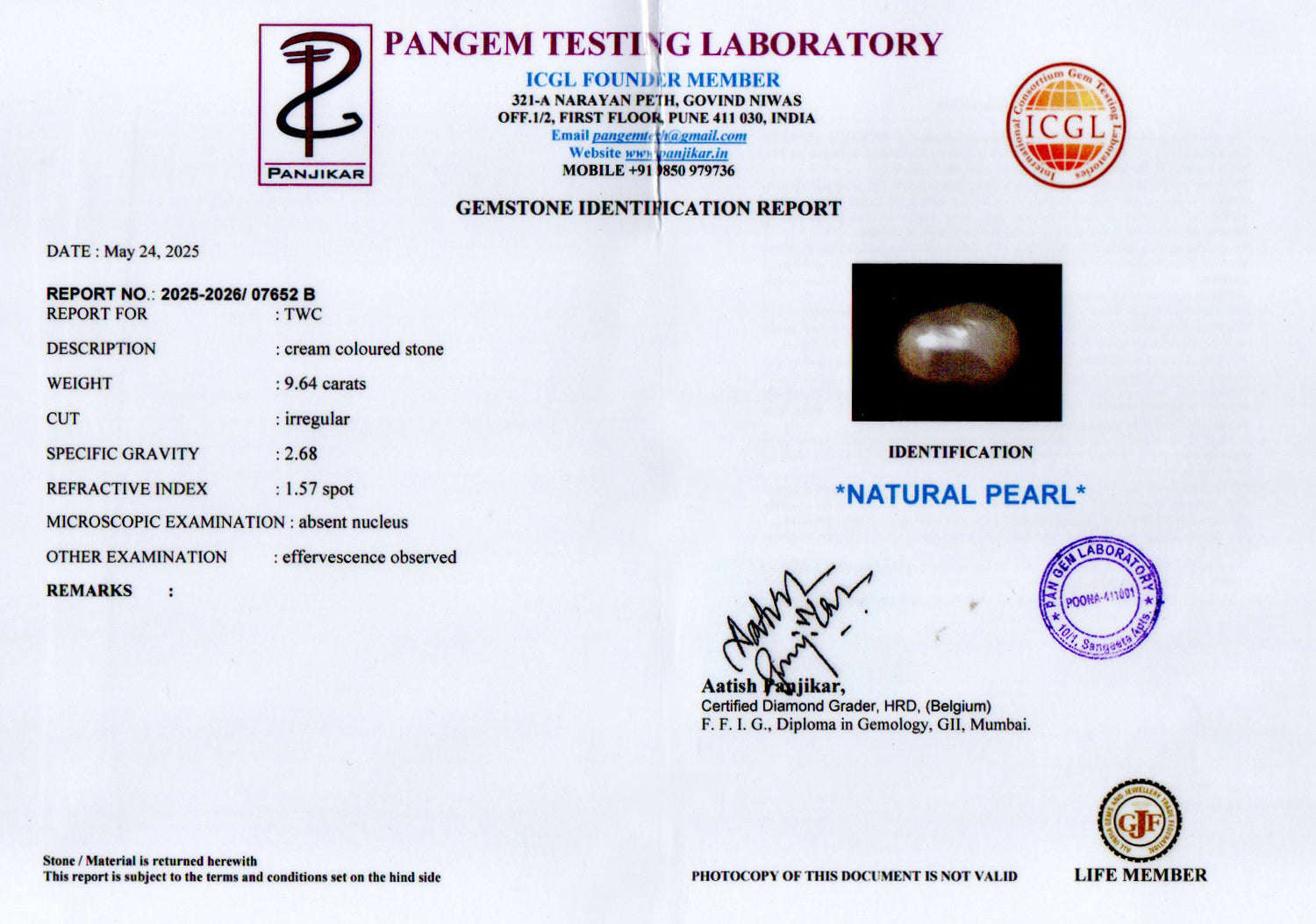 Keshi Pearl - 9.64 Carat Limited Quality SSP-9052