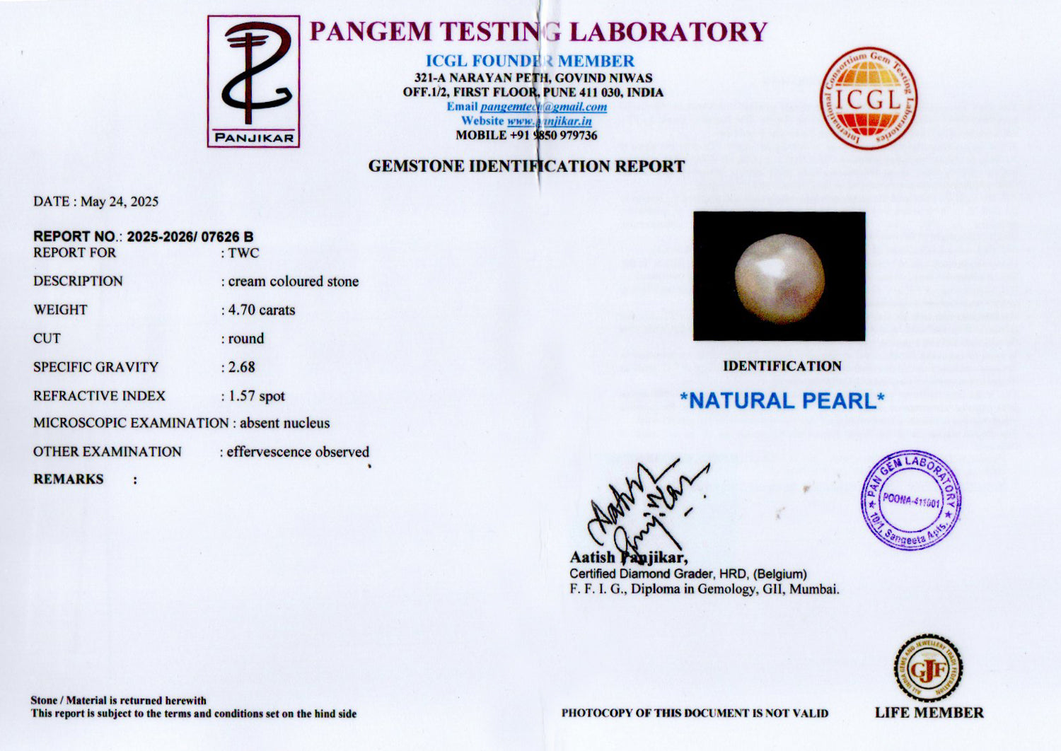 Keshi Pearl - 4.70 Carat Limited Quality SSP-9058