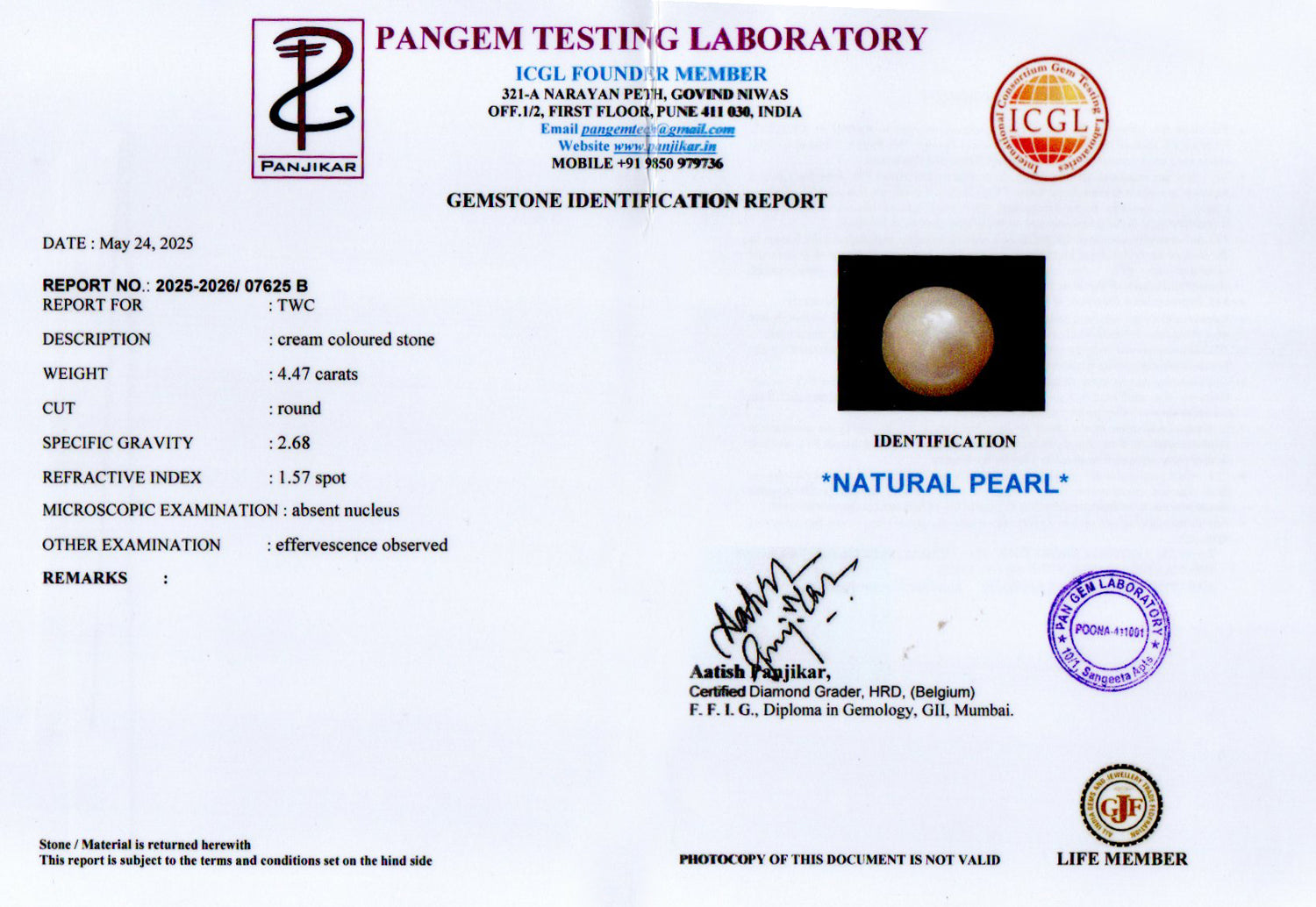 Keshi Pearl - 4.47 Carat Limited Quality SSP-9059