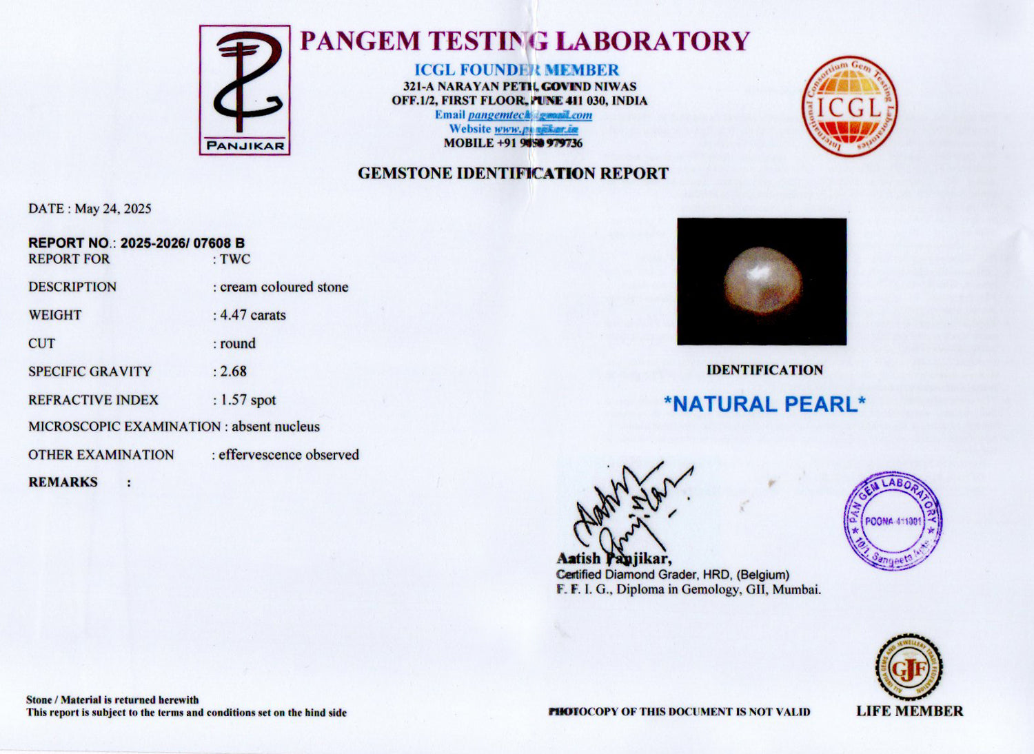 Keshi Pearl - 4.47 Carat Rare Quality SSP-9063
