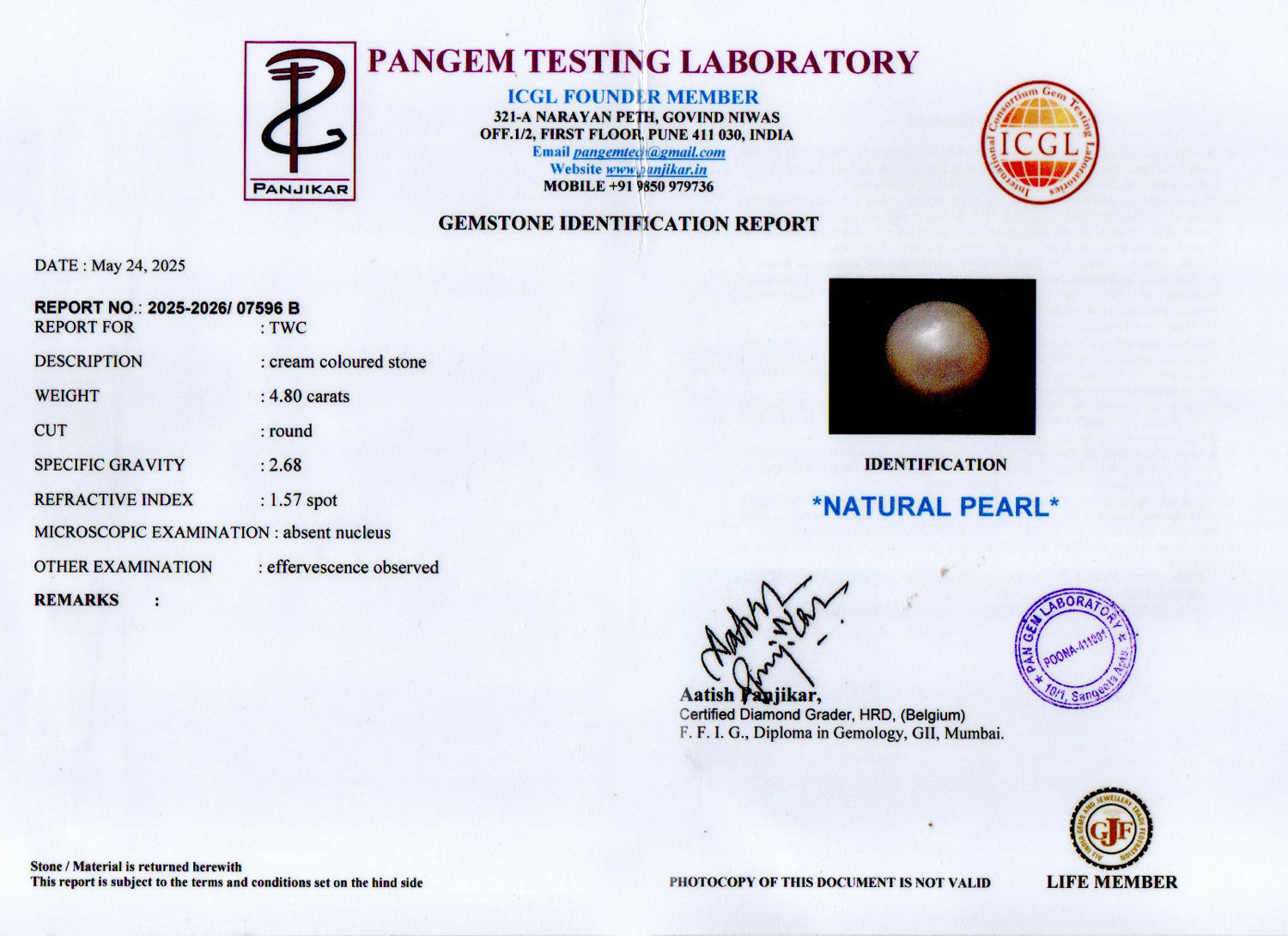 Keshi Pearl - 4.80 Carat Prime Quality SSP-9071