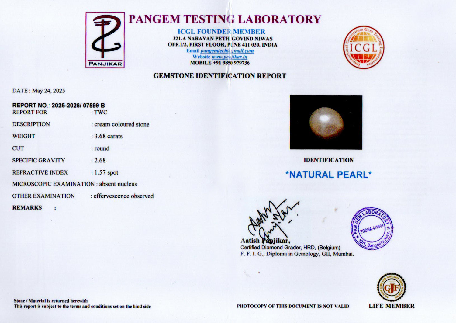 Keshi Pearl - 3.68 Carat Prime Quality SSP-9076