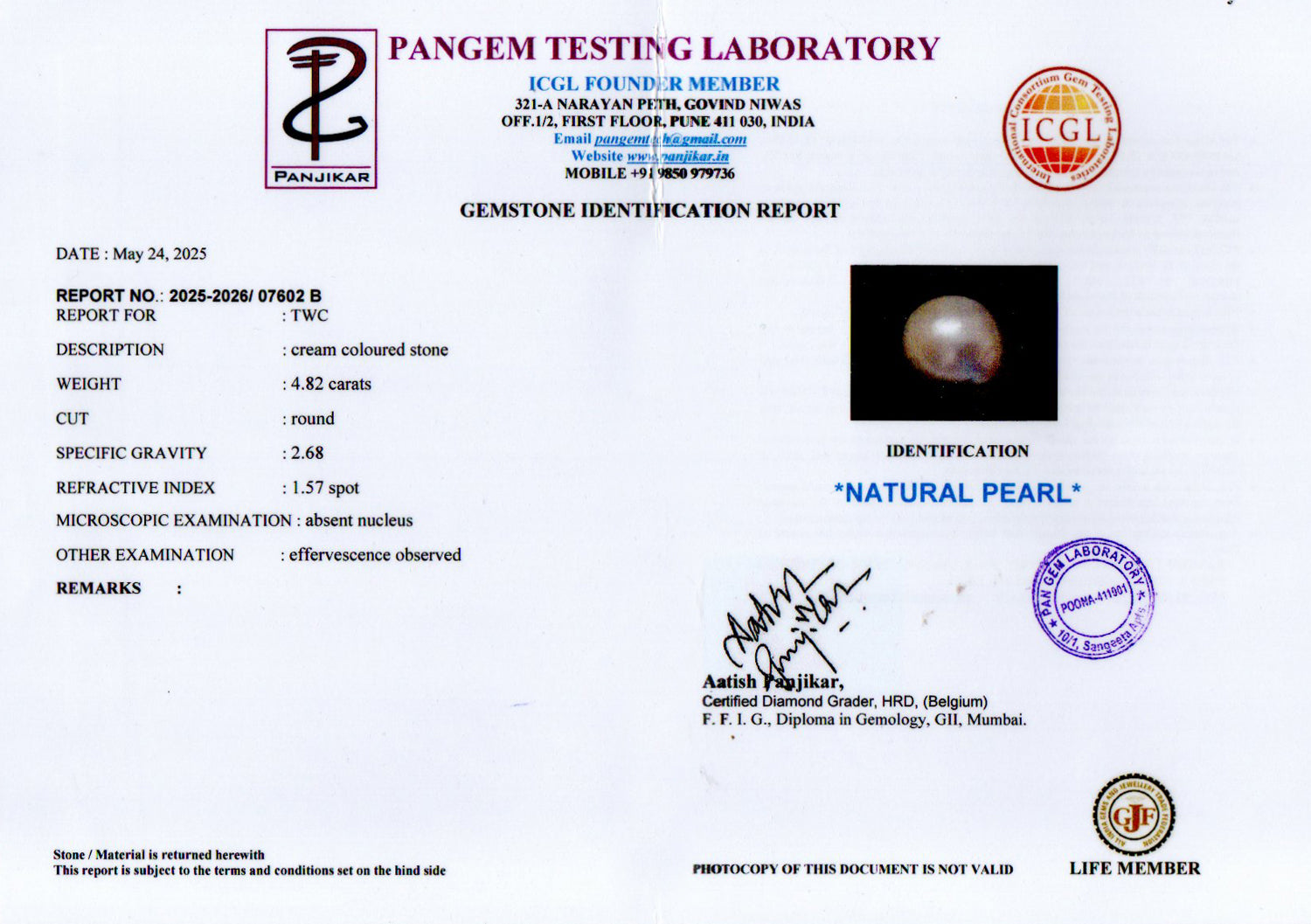 Keshi Pearl - 4.82 Carat Limited Quality SSP-9077