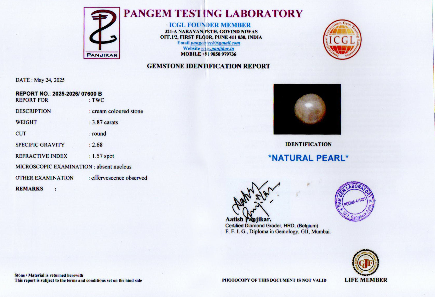 Keshi Pearl - 3.87 Carat Prime Quality SSP-9080