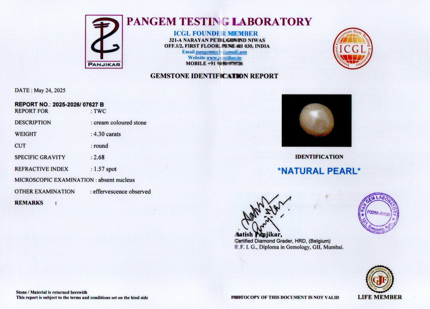 Keshi Pearl - 4.30 Carat Limited Quality SSP-9083
