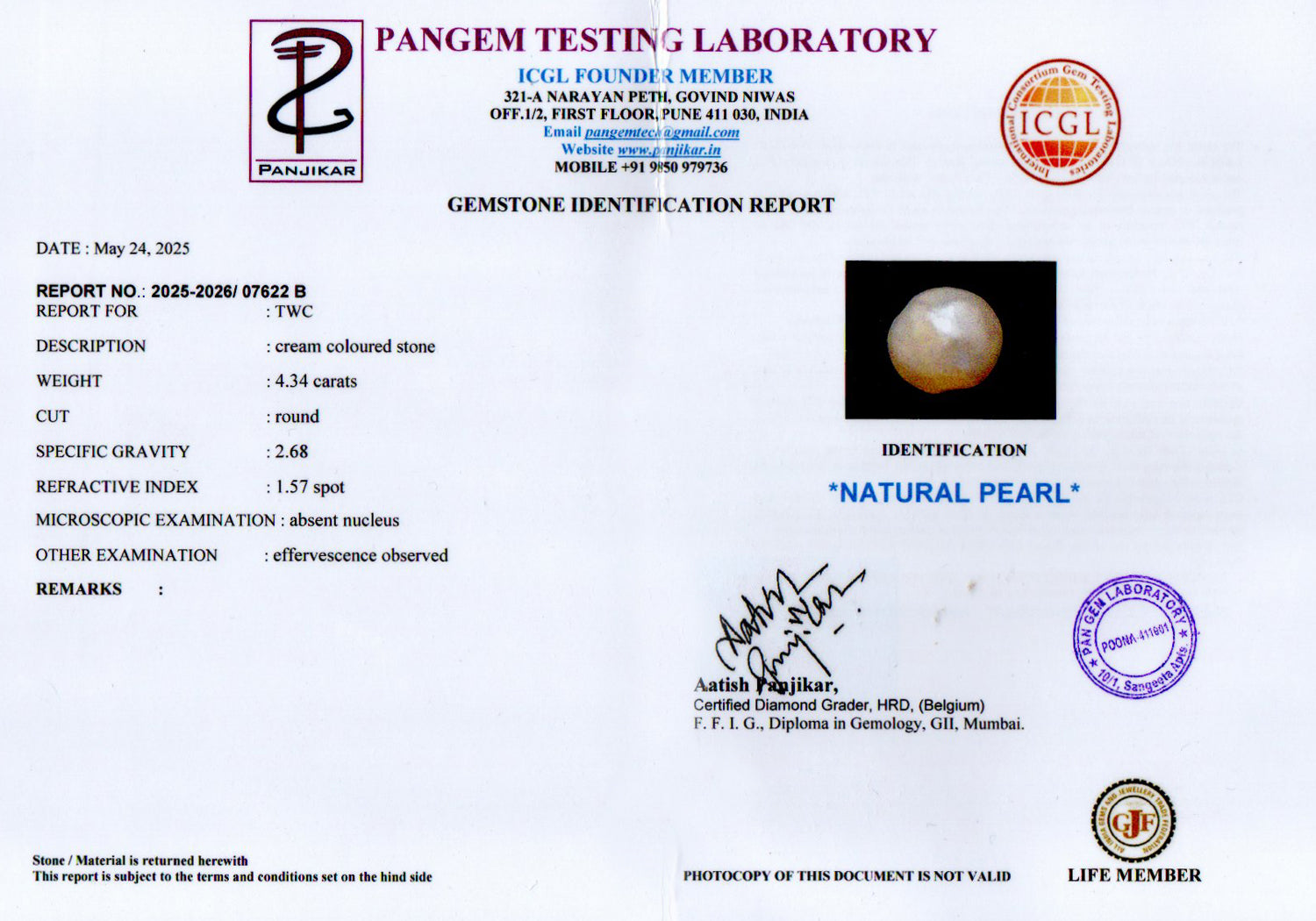 Keshi Pearl - 4.34 Carat Limited Quality SSP-9084