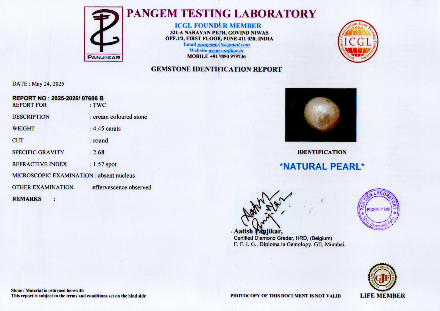 Keshi Pearl - 4.45 Carat Prime Quality SSP-9086