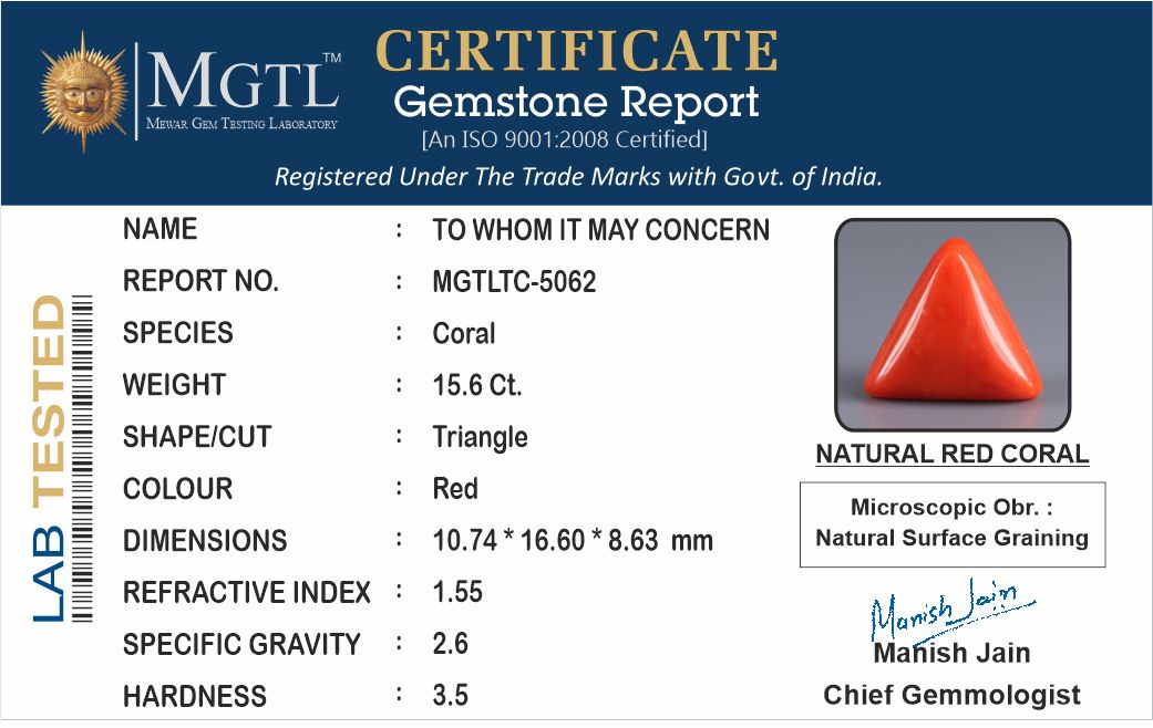 Italian Red Coral - 15.6 Carat Limited Quality TC-5062