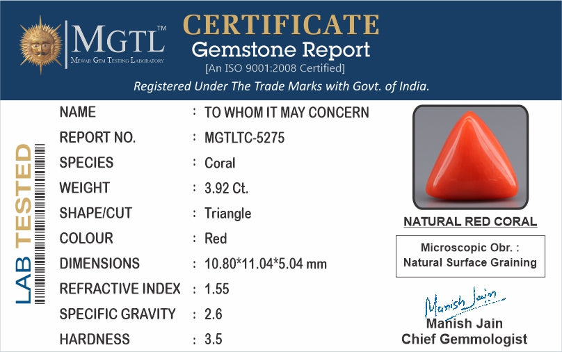 Italian Red Coral - 3.92 Carat Limited Quality TC-5275