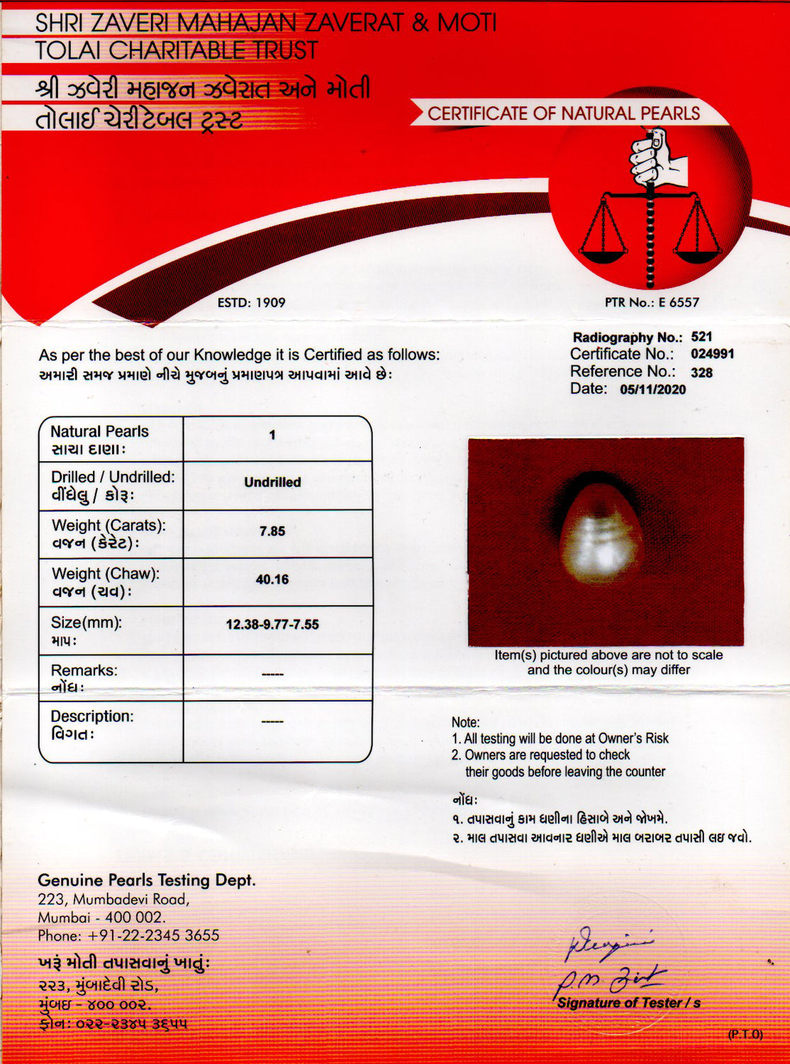 Basra Pearl - 7.85 Carat Limited Quality SSP-8954
