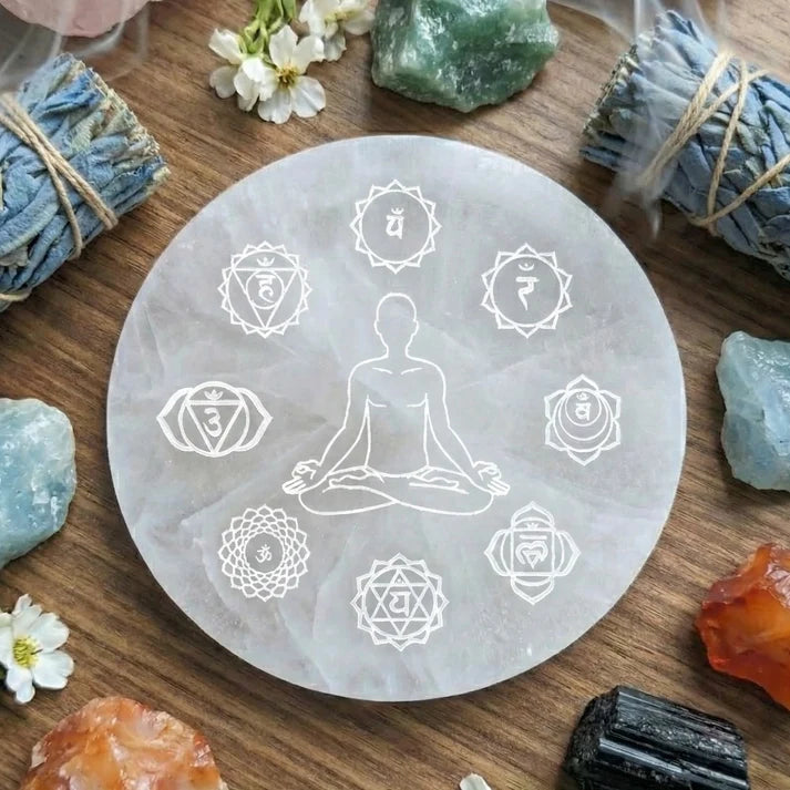 Dhan Yog (Money Magnet) Bracelet with Natural Selenite Charging Plate (No Resin)