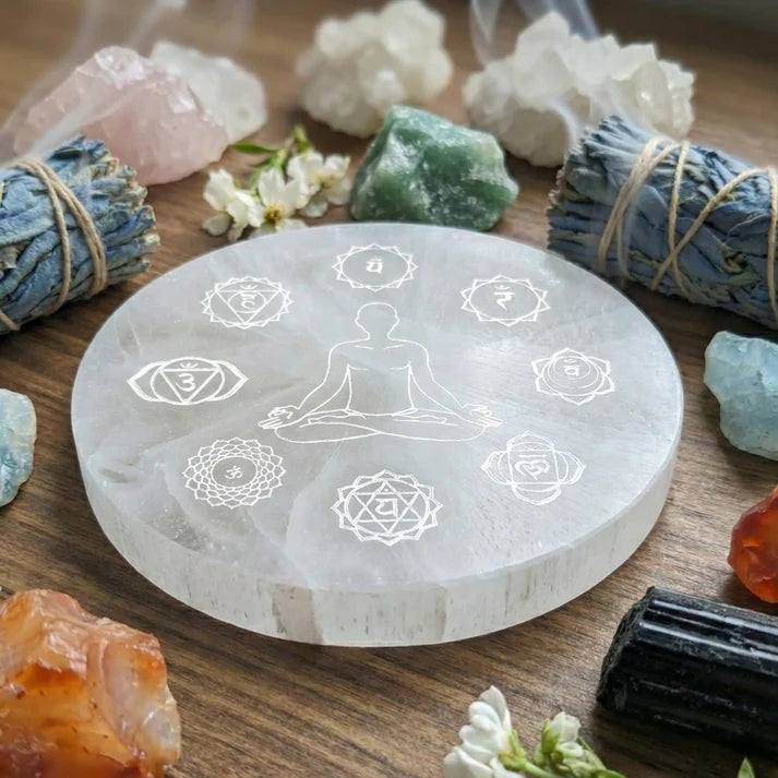Dhan Yog (Money Magnet) Bracelet with Natural Selenite Charging Plate (No Resin)