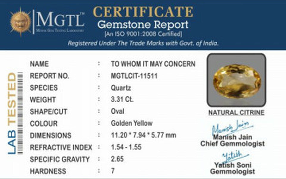 Citrine - CIT 11511 Limited - Quality