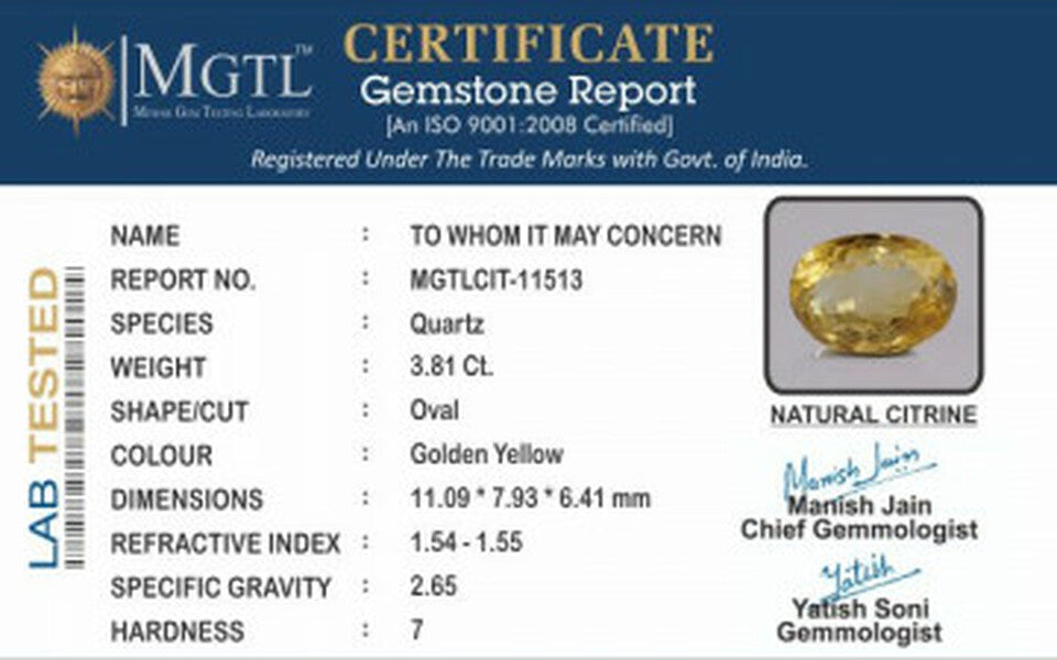 Citrine - CIT 11513 Limited - Quality