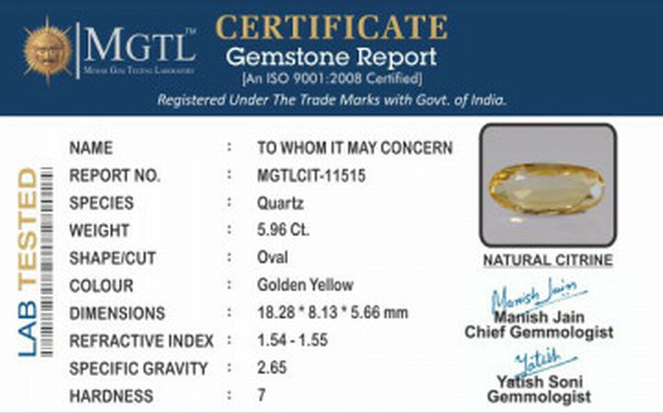 Citrine - CIT 11515 Limited - Quality