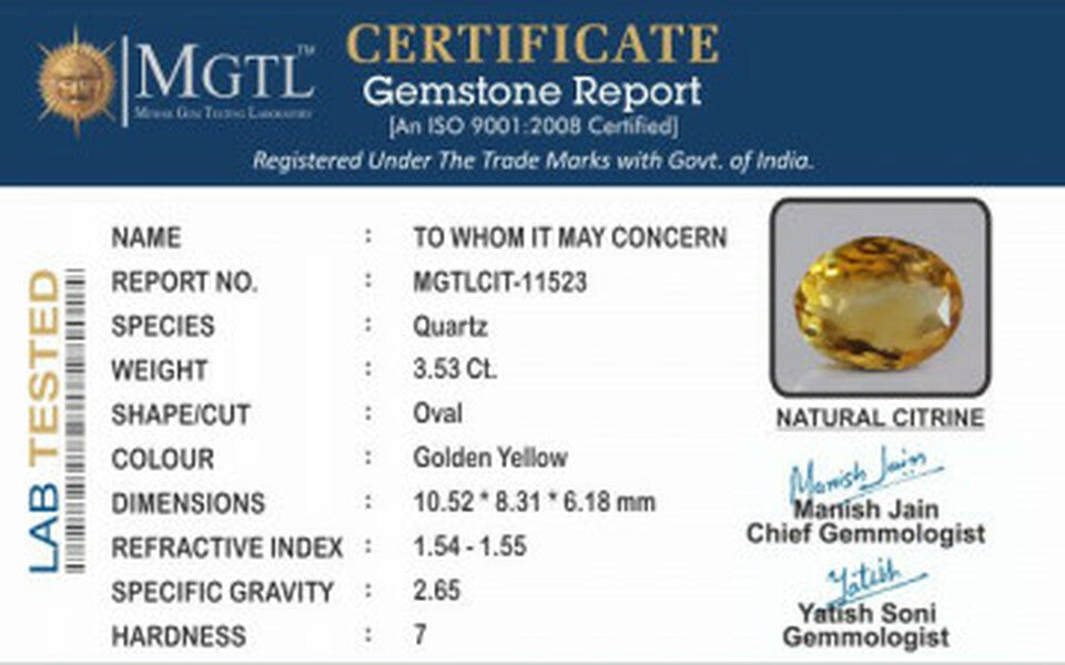 Citrine - CIT 11523 Limited - Quality