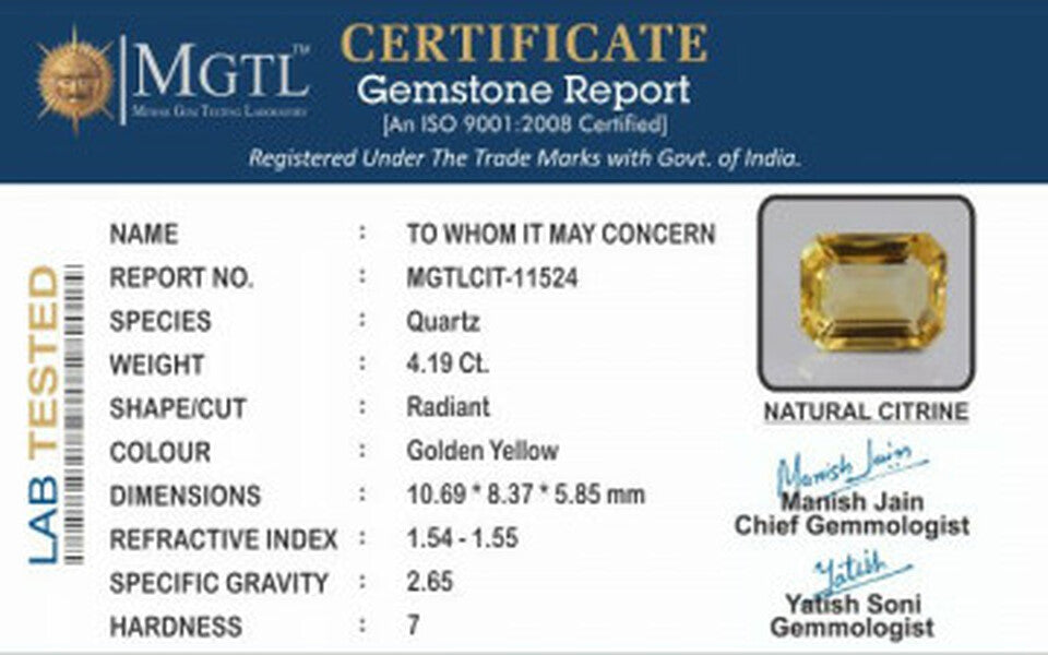 Citrine - CIT 11524 Limited - Quality