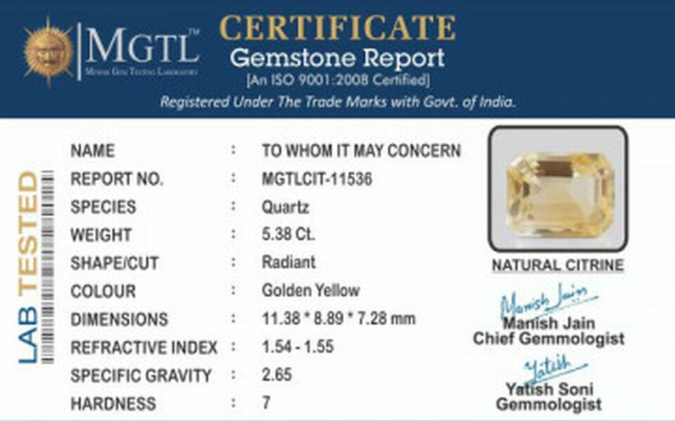 Citrine - CIT 11536 Limited - Quality