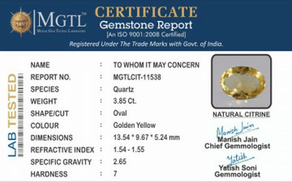 Citrine - CIT 11538 Limited - Quality