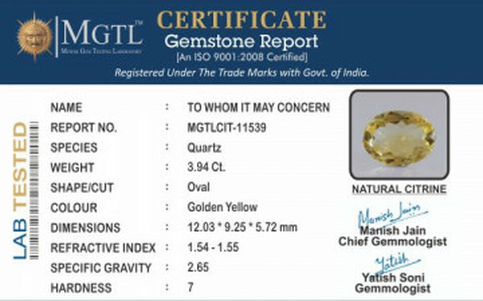 Citrine - CIT 11539 Limited - Quality